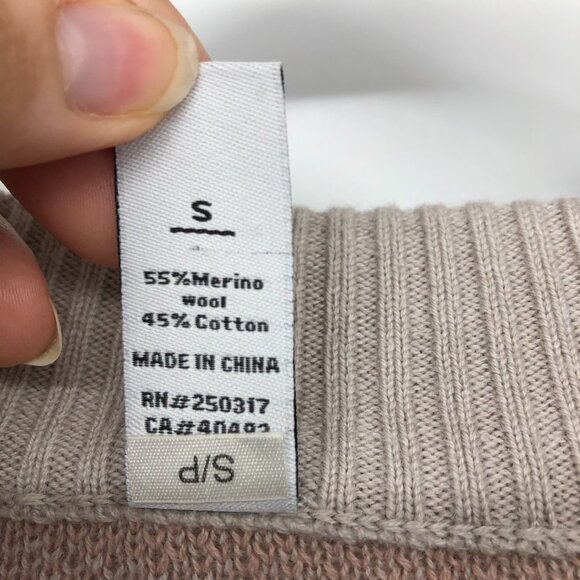 Varley Mayberry Sweater Pale Blush Zebra Long full zip Merino  wool size SP - Picture 7 of 14